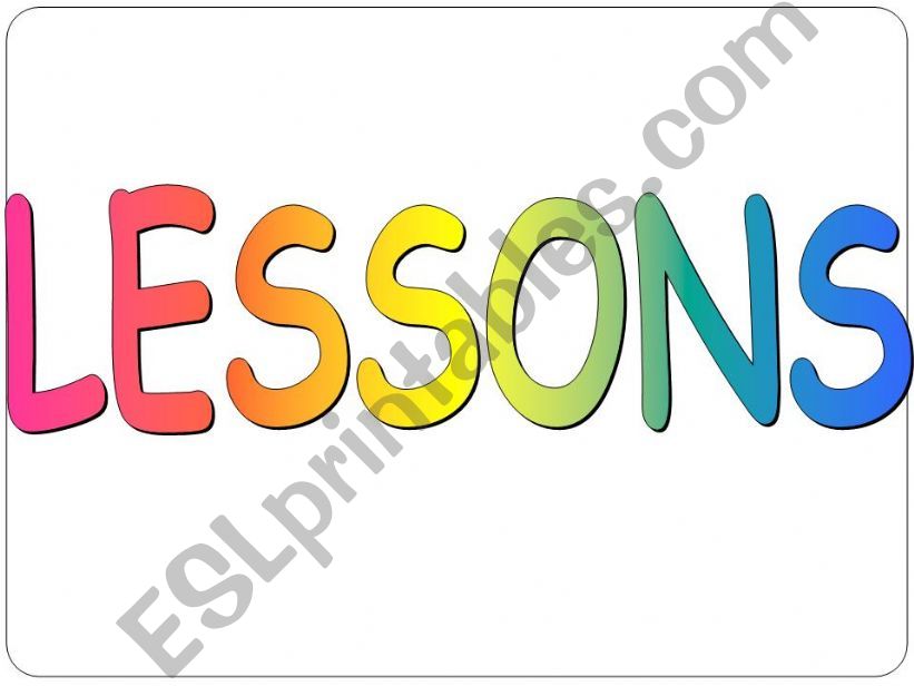 LESSONS /// WEEKLY SCHEDULE powerpoint