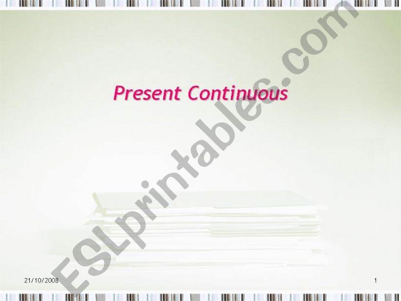 Present Continuous powerpoint