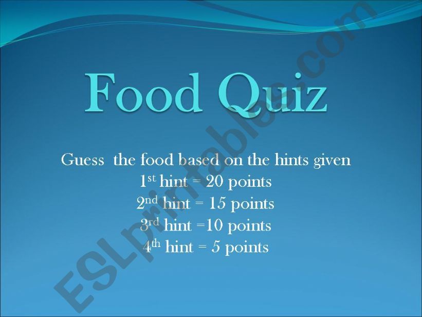 Food Quiz powerpoint