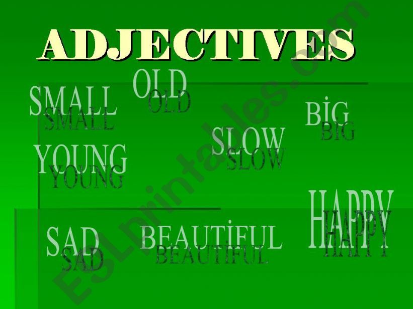 basic adjectives powerpoint