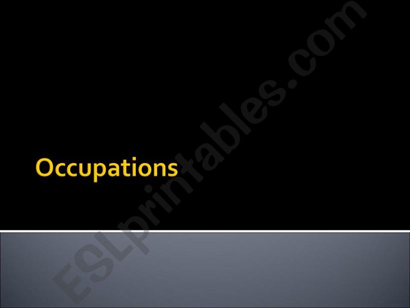 Occupations / Professions powerpoint