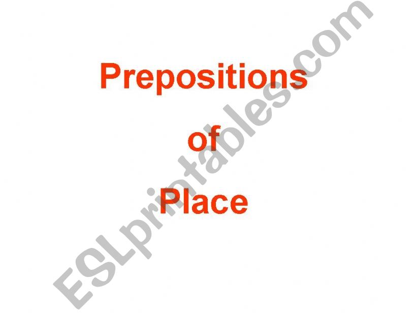 Prepositions of place powerpoint