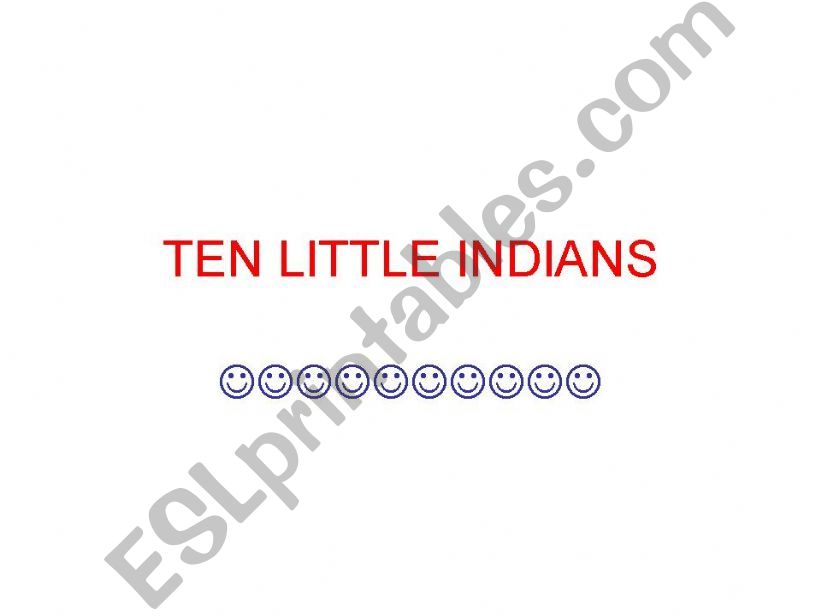 for young learners...ten little indians