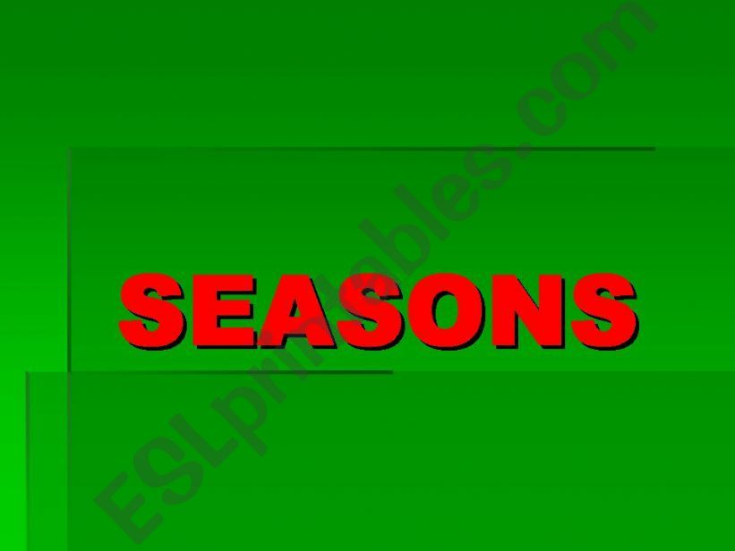 Seasons & Weather powerpoint