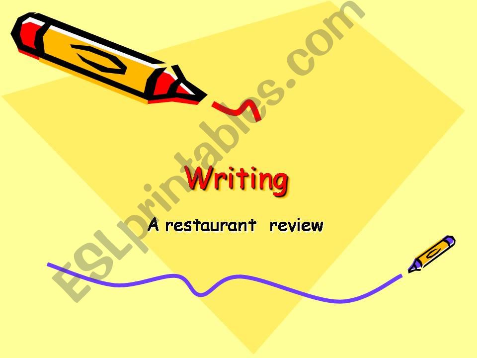 Writing a restaurant review powerpoint