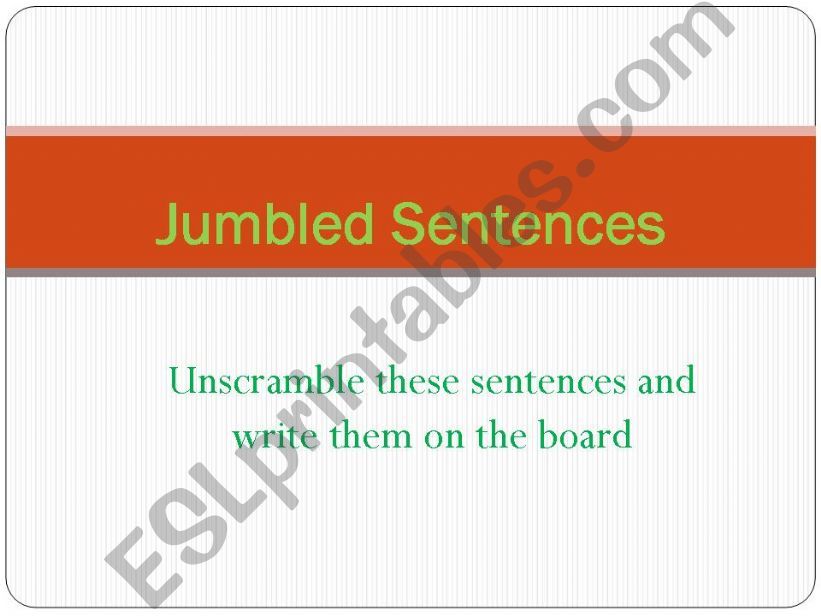 Jumbled Sentence powerpoint