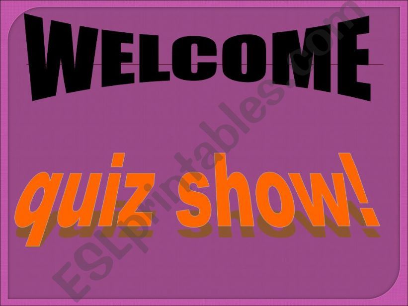 QUIZ SHOW - REVIEW GAME powerpoint