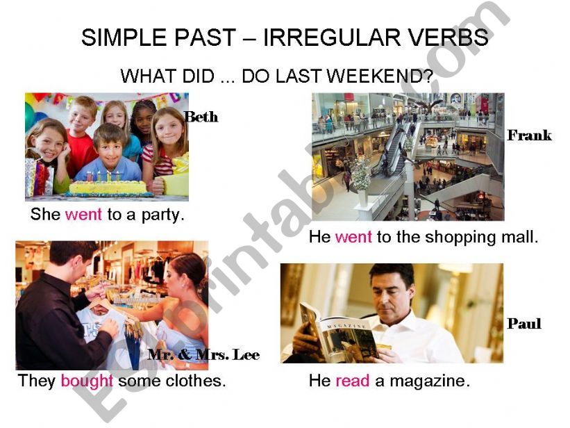 Simple Past - Irregular verbs powerpoint