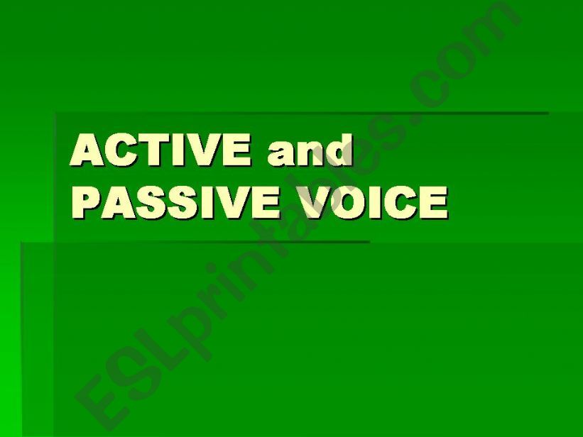 active - passive voice powerpoint