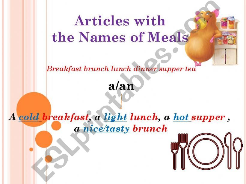 Articles wit the Names of Meals
