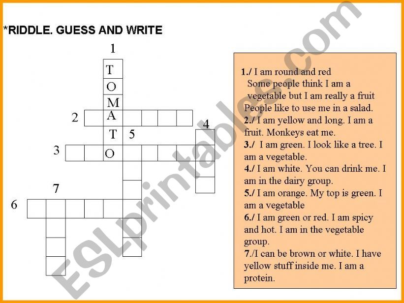 food riddles powerpoint
