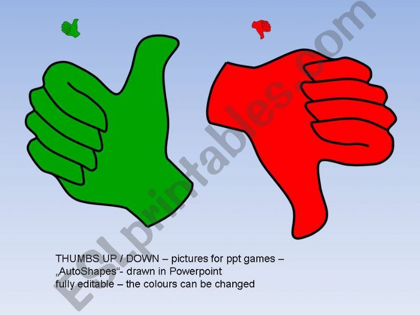 Thumbs up :-) Editable pictures for ppt games