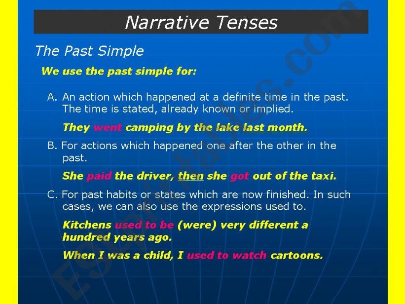 Narrative Tenses powerpoint