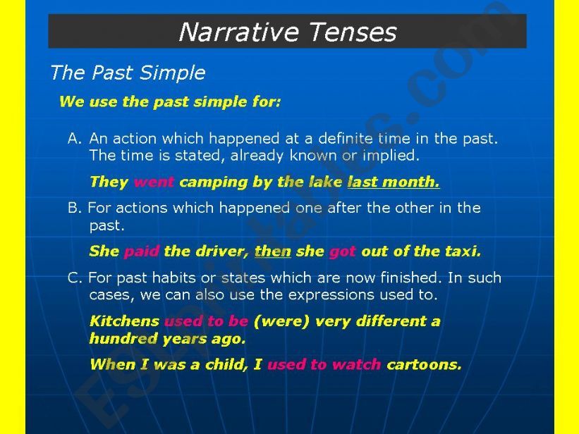 Narrative Tenses powerpoint