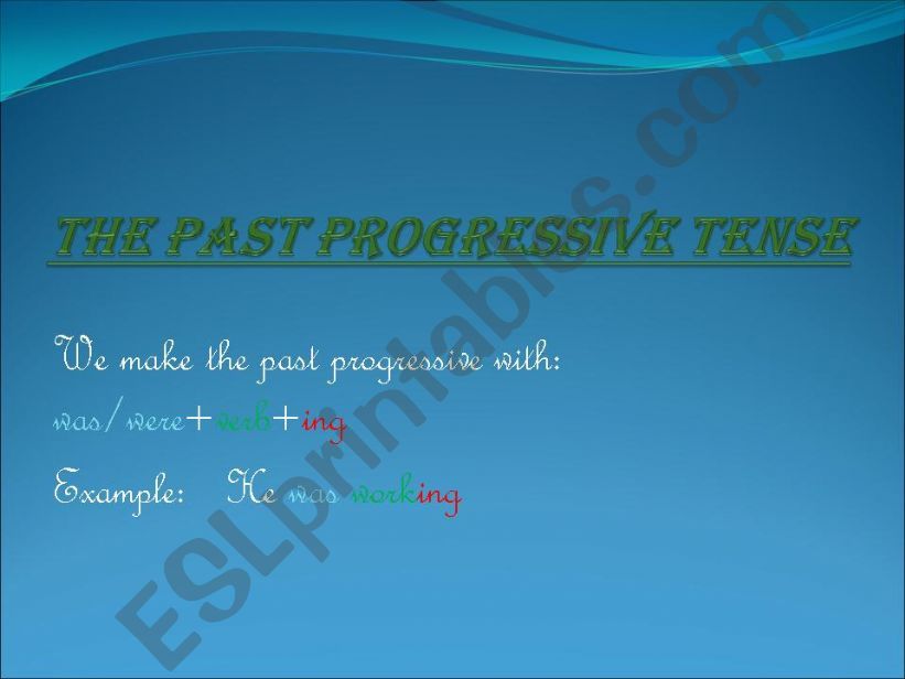 the past progressive tense powerpoint