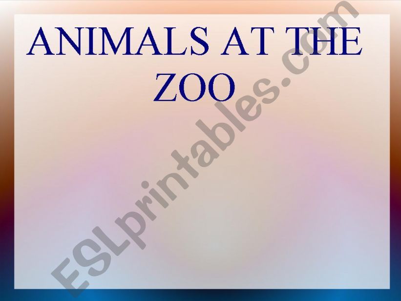 animals at the zoo powerpoint