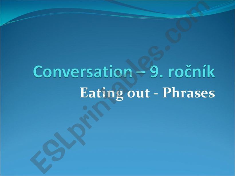 Eating out - phrases powerpoint