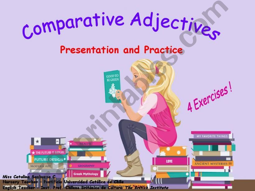 Comparatives + 4 exercises!! powerpoint