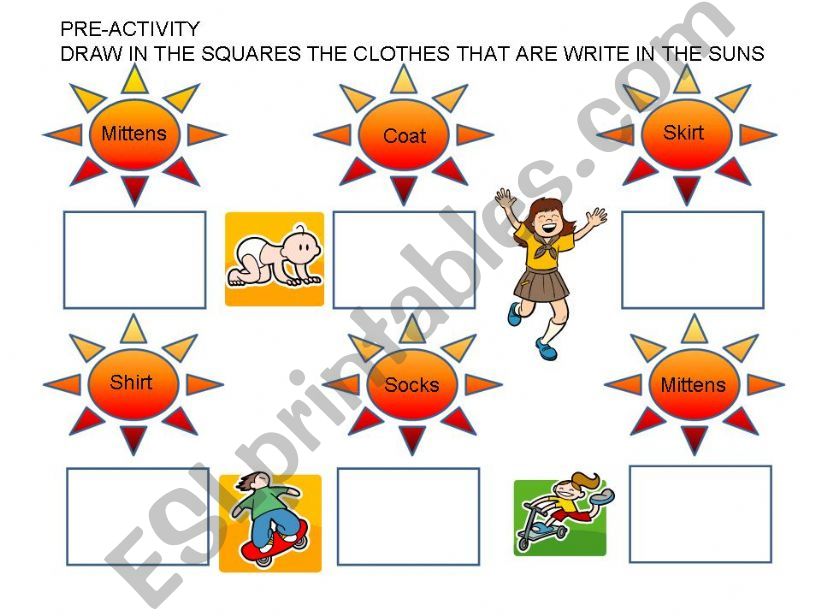 pre activity about clothes powerpoint