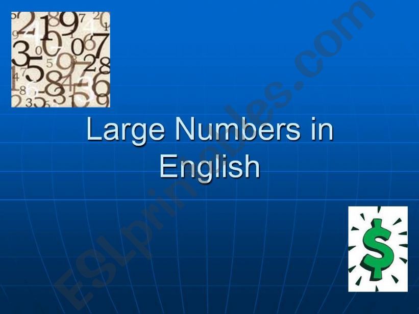 Numbers in English powerpoint