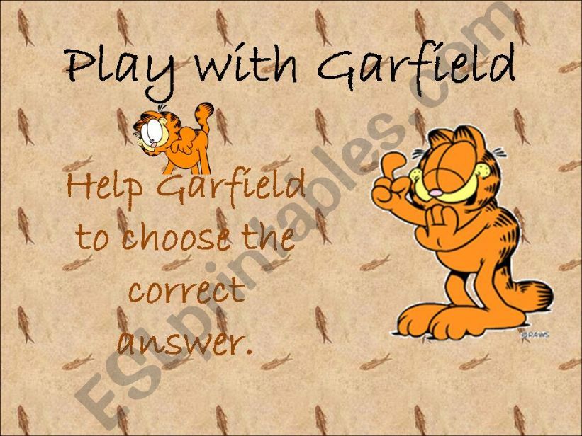 Play with Garfield- Present Simple