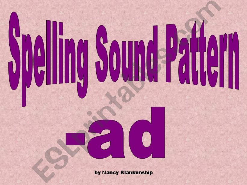 spelling sound pattern powerpoint