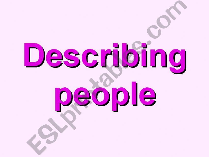 describing people powerpoint