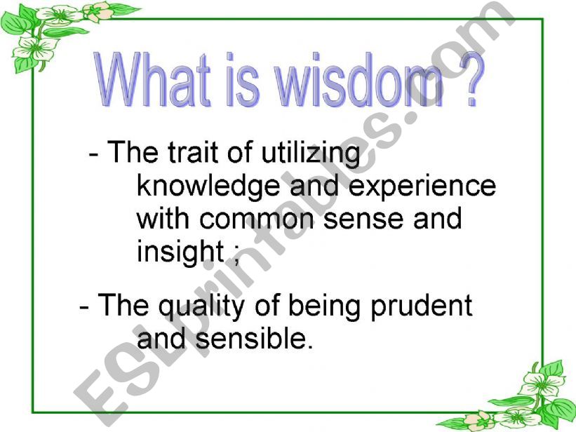 Wisdom powerpoint