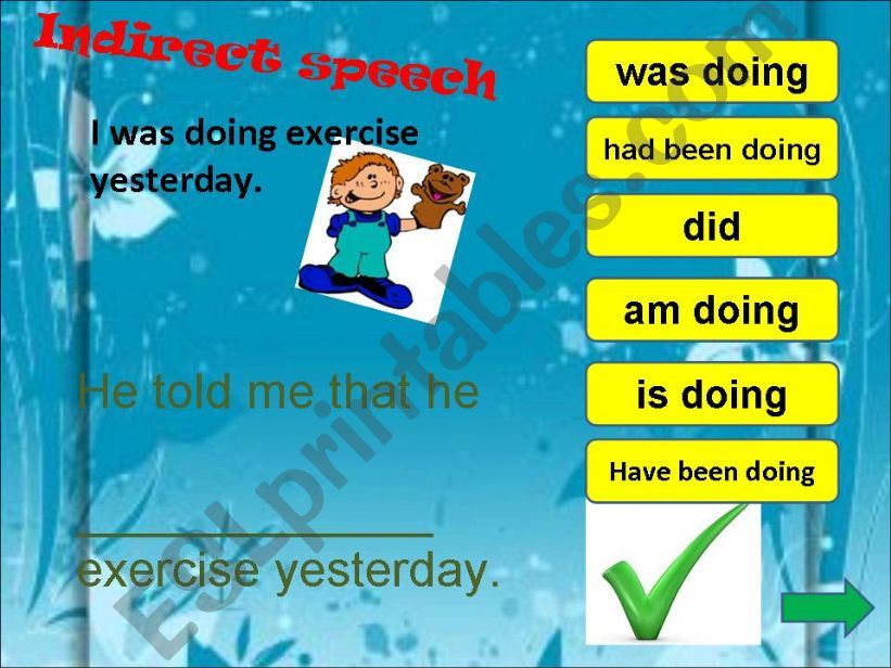 Reported speech game powerpoint