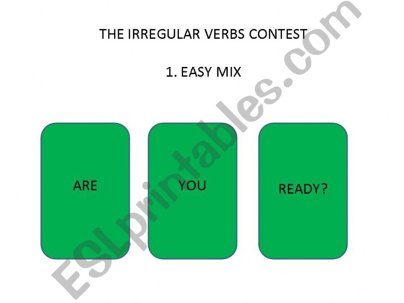 playing with irregular verbs- easy mix