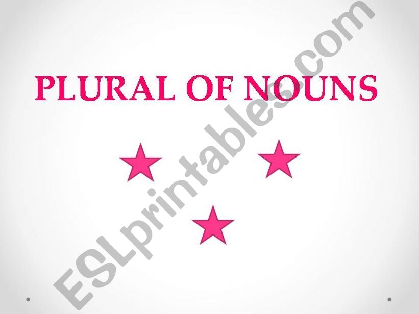 Plural Of Nouns powerpoint