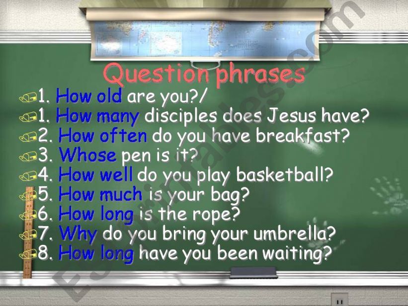 Question Phrases powerpoint