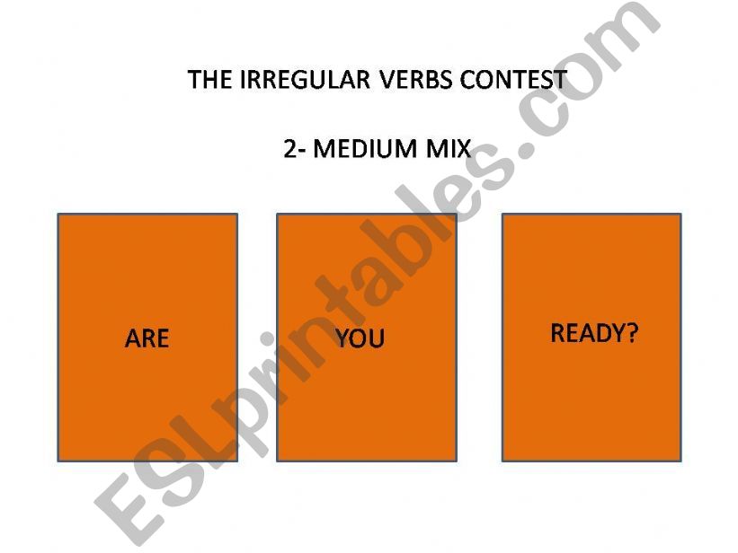playing with irregular verbs - medium mix