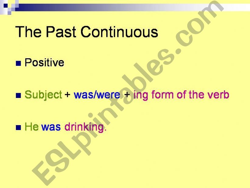 The Past Continuous - 8 page grammar guide