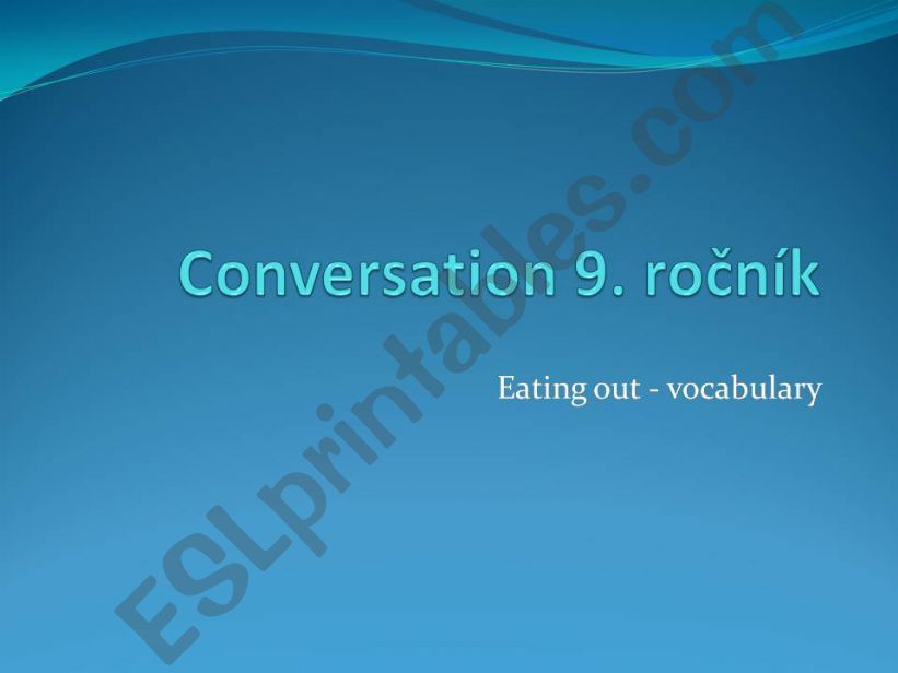 Conversation eating out - vocabulary