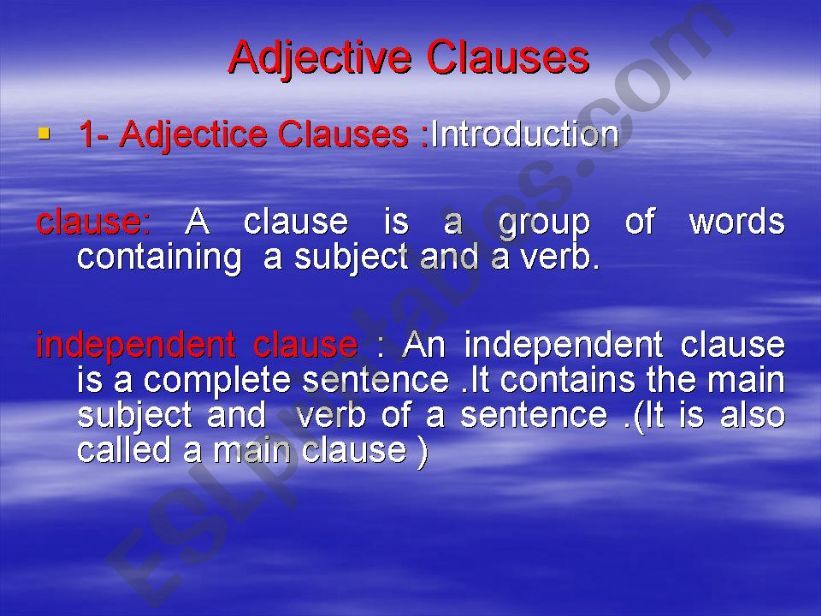 adjective clauses powerpoint