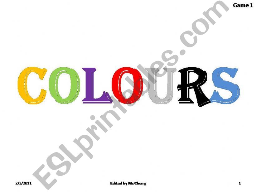 Interactive game (Colours) powerpoint