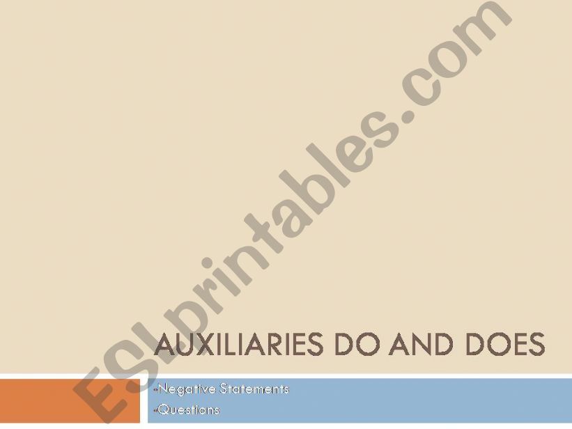 Auxiliaries Do and Does powerpoint
