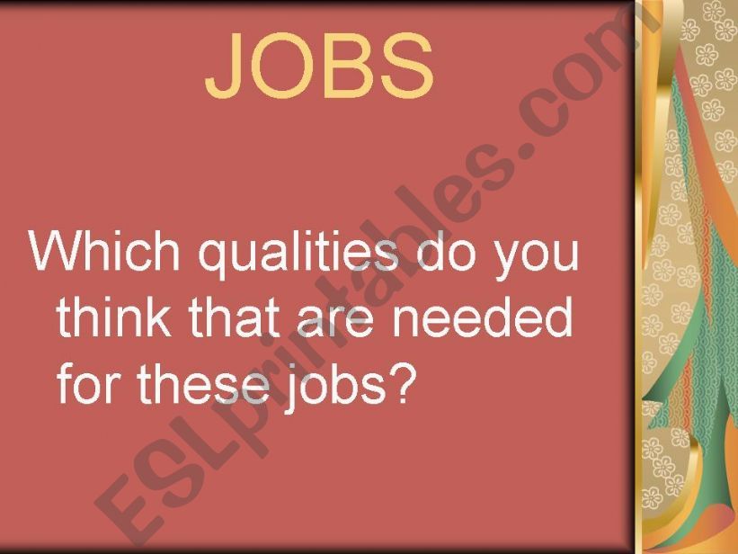 Qualities for jobs powerpoint