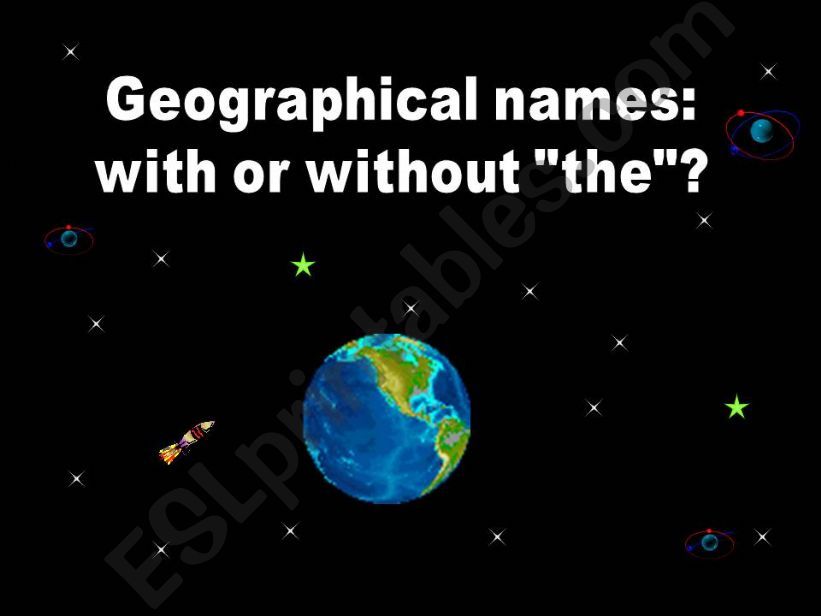 Geographical names: with or without THE