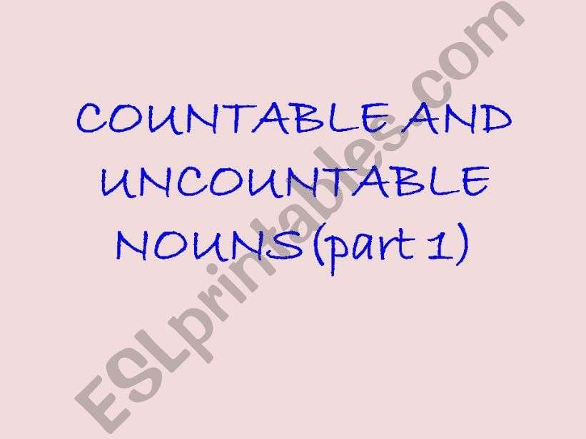Countables and uncountables(part 1)