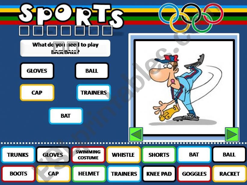 Sports - Equipment (2/2) powerpoint