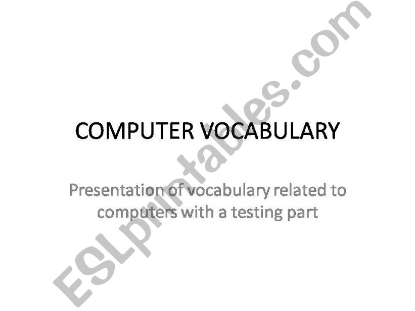 Computer  vocabulary powerpoint
