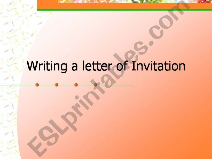 Writing a letter of invitation