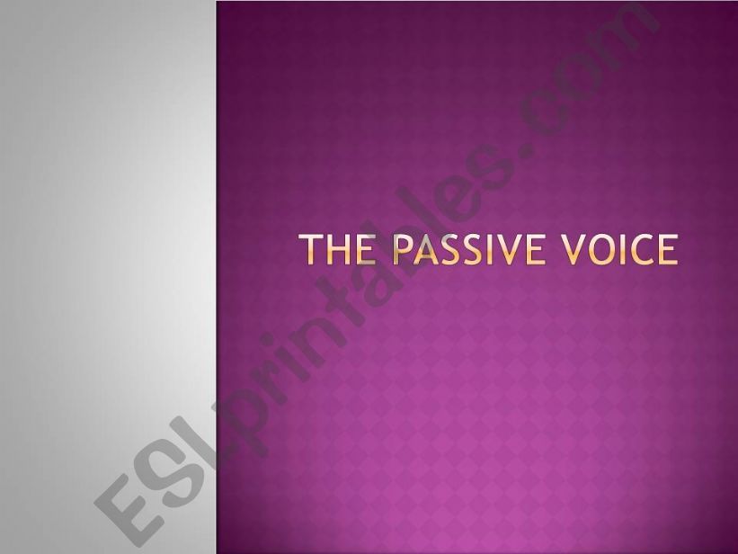 The passive voice powerpoint
