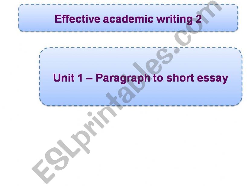 Paragaph to short essay powerpoint