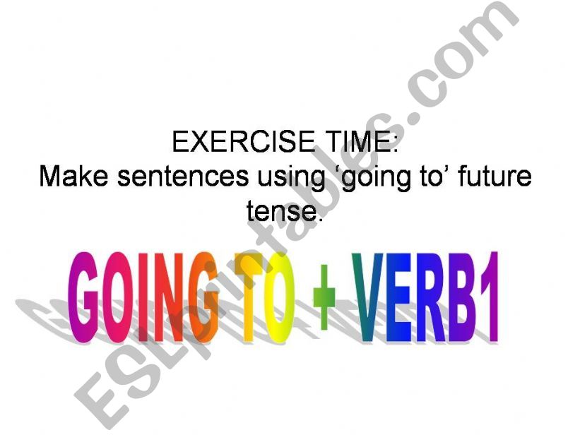speaking activity for going to future tense