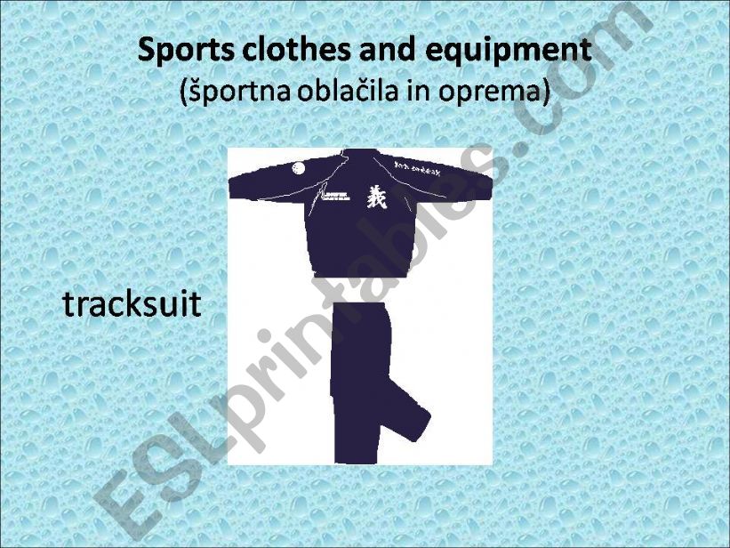 Sports clothes and equipment powerpoint