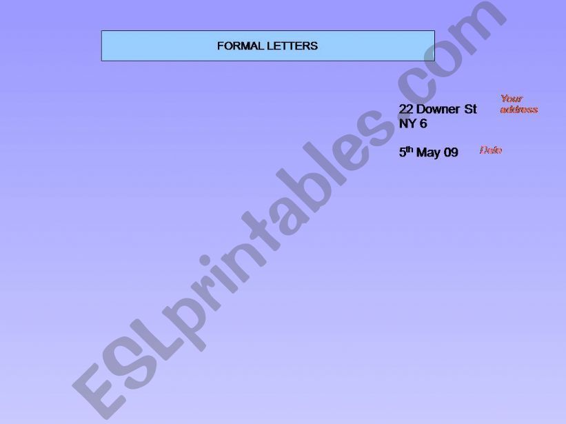 formal letter writing powerpoint