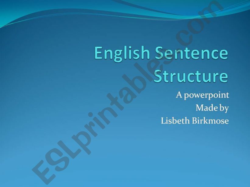 English Sentence Structure powerpoint